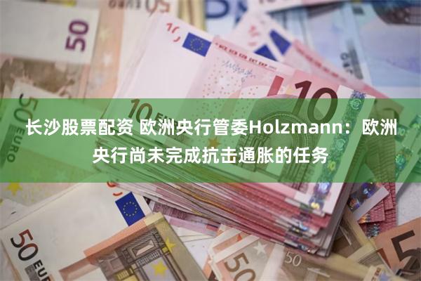 长沙股票配资 欧洲央行管委Holzmann：欧洲央行尚未完成抗击通胀的任务